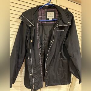 Black Hooded Jacket with Plaid Lining, Unisex, Men’s or Women’s casual